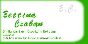 bettina csoban business card